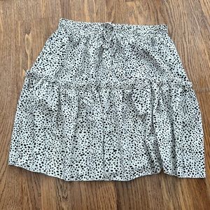 Shein Black White Print Skirt, Small